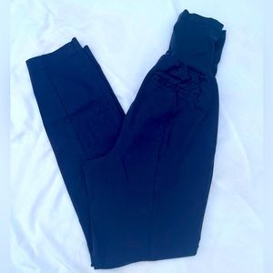 Navy, ankle length, over the belly dress pants